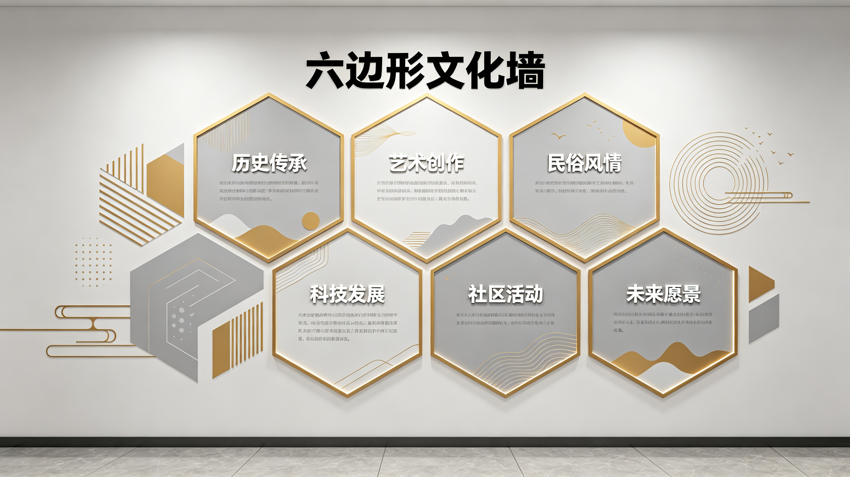  将乐企业文化墙 | 六边形信息美学